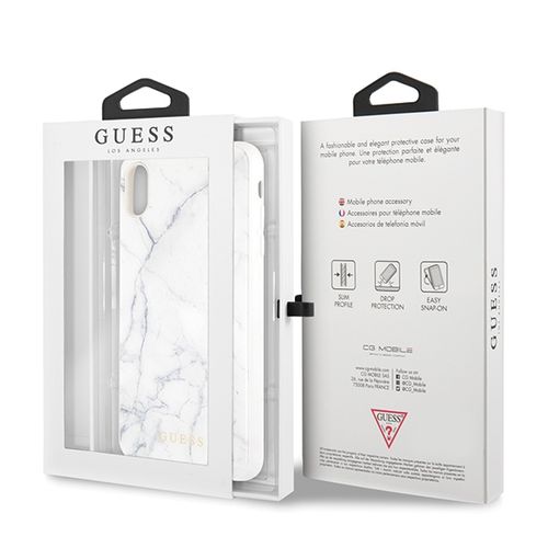 GUESS HARD CASE - iPhone XS Max - WHITE MARBLE na Arena.pl