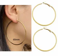 KOLCZYKI DUŻE ZŁOTE KOŁA 6 cm STAL CHIRURGICZNA