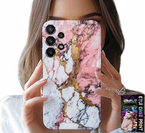ETUI DO SAMSUNG GALAXY A32 5G - RÓŻOWO BIAŁY MARMUREK, KAMIENNE WZORY na Arena.pl