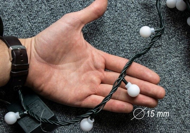 Lampki Choinkowe Kulki 200 Led-16M Biało-Różowe+Czapka zdjęcie 6