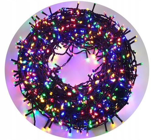 LAMPKI CHOINKOWE 1000 LED TIMER ATEST 51,5M MULTI WIELOKOLOROWE CE IP44 na Arena.pl