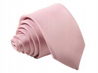 KRAWAT ŻAKARDOWY- PUDROWY RÓŻ [2284]
