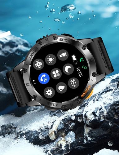 Zegarek Męski Smartwatch AMOLED IP68 530mAh Pomiary Rozmowy SMS Latarka PL na Arena.pl
