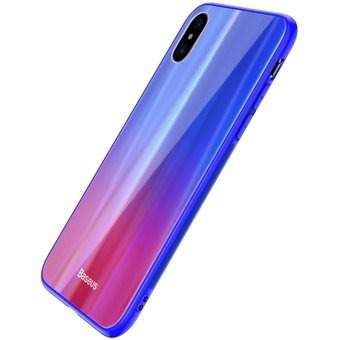 Etui Baseus Luster Case do smartfona iPhone X, niebiesko - czerwone na Arena.pl
