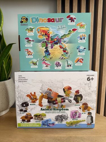 KLOCKI KONSTRUKCYJNE 12w1 DINOZAURY DINO ZABAWA KALENDARZ ADWENTOWY PREZENT na Arena.pl