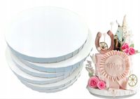 Podkład pod tort Z ZAKŁADKAMI 25cm BIAŁY KOMUNIA URODZINY