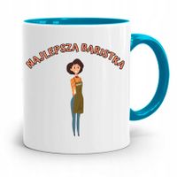 Dla Baristy Baristki Kawiarki Kubek Błękitny Z Nadrukiem Ze Zdjęciem
