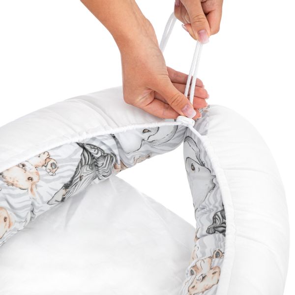 KOKON DLA NIEMOWLĄT BAWEŁNIANY ZESTAW 4 ELEMNTY ZEBRA I LEW zdjęcie 8