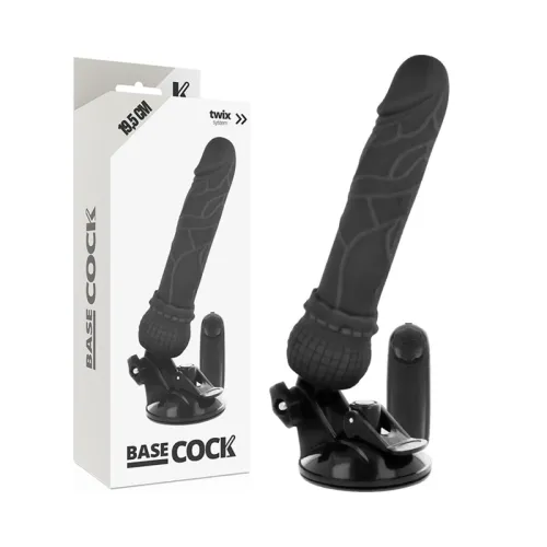 basecock model black 19.5 cm - wibrator z pilotem przewodowym tpe na Arena.pl