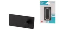 Wieszak łazienkowy na ręczniki stalowy 1 haczyk samoprzylepny czarny mat