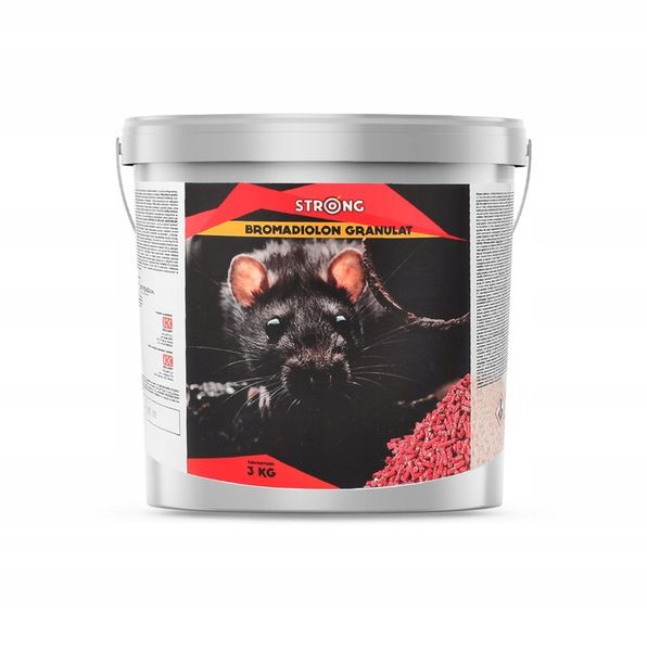 STRONG GRANULAT MOCNA WABIĄCA TRUTKA NA MYSZY SZCZURY BROMADIOLON 3 KG zdjęcie 3