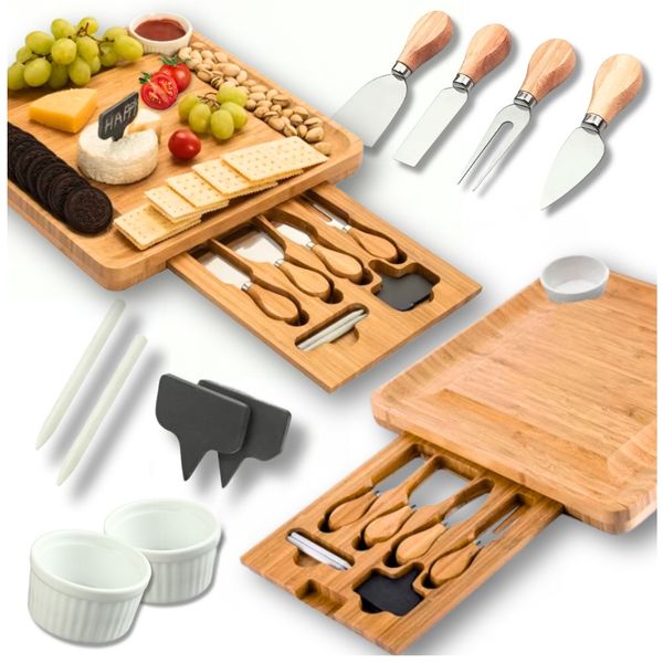 Deska do wędlin i serów z miseczkami do dipów zdjęcie 1