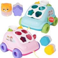 Autko Sorter Interaktywny Samochód do ciągnięcia Klocki Grzechotki