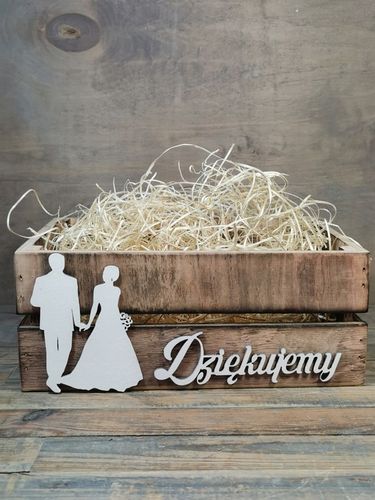 SKRZYNKA DREWNIANA PODZIĘKOWANIE OD PARY MŁODEJ DLA GOŚCI RODZICÓW DZIADKÓW na Arena.pl