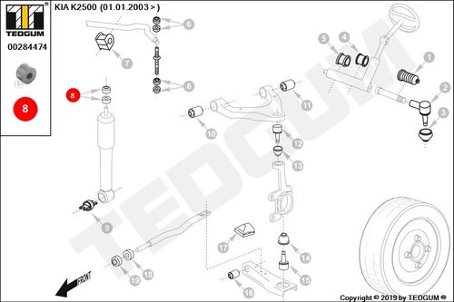 KIA K2500 ELEMENT MOCOWANIA AMORTYZATORA SD 03- na Arena.pl