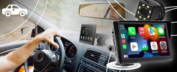 RADIO SAMOCHODOWE 7 CALI ANDROID APPLE CARPLAY KAMERA COFANIA zdjęcie 2