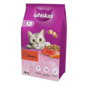 sucha karma dla kotów whiskas z wołowiną 14kg