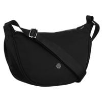 czarna listonoszka damska z poliestru, jednokomorowa z zewnętrzną