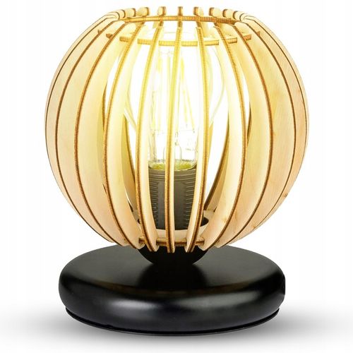 LAMPKA NOCNA LAMPA STOŁOWA DREWNIANA LOFT RETRO E27 DO SYPIALNI DO na Arena.pl