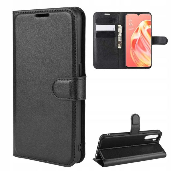 Litchi Oppo Reno 3 / A91 Czarny zdjęcie 7