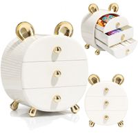 organizer szkatułka na kosmetyki, biżuterię bear ze złotymi uszkami cb77