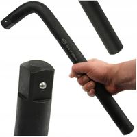 Pokrętło klucz fajkowy do kół typ L 1'' cal 500mm CZARNE KUTE MOCNE