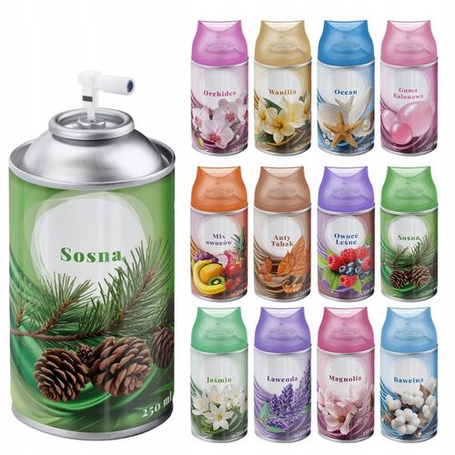 12x ODŚWIEŻACZ POWIETRZA AUTOMATYCZNY WKŁAD ZAPACH DO DOMU 250 ml XL ZESTAW na Arena.pl