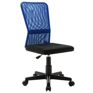 Krzesło Biurowe, Czarno-Niebieskie, 44X52X100 Cm, Z Siatką