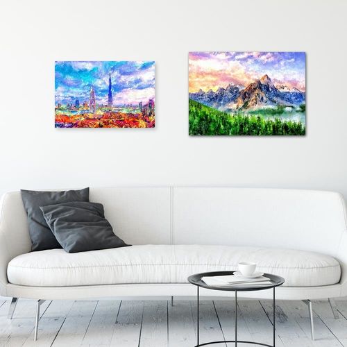 Obraz na płótnie - Canvas, Wschód słońca w górach 60x40 na Arena.pl