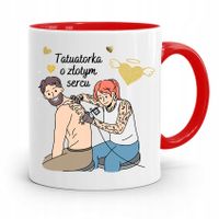 Dla Tatuażystki Tatuażysty Kubek Czerwony Prezent Z Nadrukiem Ze Zdjęciem