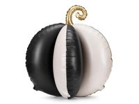 Balon foliowy stojący Dynia 3D czarno-biała, 58x58 cm
