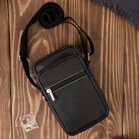 saszetka męska skórzana na ramię mała czarna abruzzo abr-37