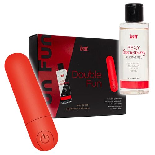 erotyczny zestaw, silikonowy mini bullet z żelem nawilżającym, double fun. na Arena.pl