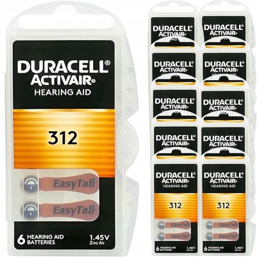 Baterie Słuchowe DURACELL 312 ActivAir PR41 do aparatów słuchowych 60szt. na Arena.pl