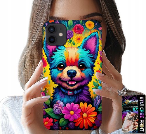 ETUI DO IPHONE 12 - KWIACISTE WZORY PIESEK PIES JORK PLECKI na Arena.pl