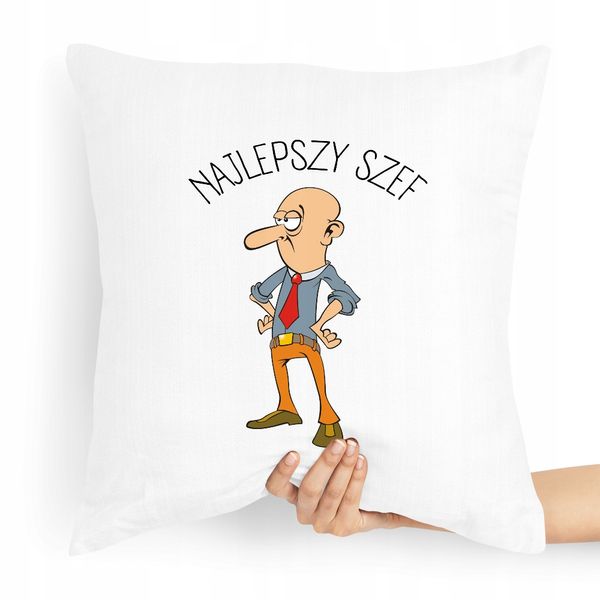 Poduszka Prezent Dla Szefa Najlepszy Szef Z Nadrukiem Ze Zdjęciem zdjęcie 1