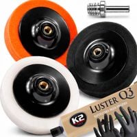 ZESTAW GĄBKI PADY POLERSKIE 145 MM K2 PASTA POLERSKA DO POLEROWANIA LAKIERU