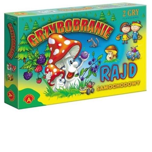 GRA PLANSZOWA GRZYBOBRANIE + GRA RAJD SAMOCHODOWY 2 gry planszowe +4 lata na Arena.pl