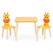 ZESTAW MEBLI DZIECIĘCYCH ECOTOYS DREWNIANE MOTYW ŻYRAFA
