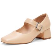 Czółenka damskie Mary Jane na obcasie 5cm kremowe eleganckie 38,5 EU