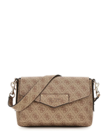 torebka damska guess beżowa z nadrukiem monogramu