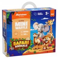 Marioinex klocki WAFFLE mini Safari Animals, 100 el w tym 16 zwierząt