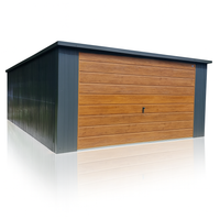 Garaż blaszany 3x5 Spad na tył Grafit + Złoty Dąb Montaż gratis