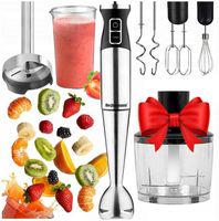 BLENDER RĘCZNY MOCNY 1200W WIELOFUNKCYJNY MIKSER ZESTAW TURBO PREMIUM 6W1