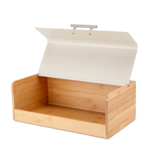 chlebak bambusowy pojemnik na pieczywo e-6075 kremowy na Arena.pl