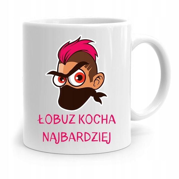 Kubek Na Dzień Chłopaka Łobuz Kocha Najbardziej Z Nadrukiem Ze Zdjęciem zdjęcie 1