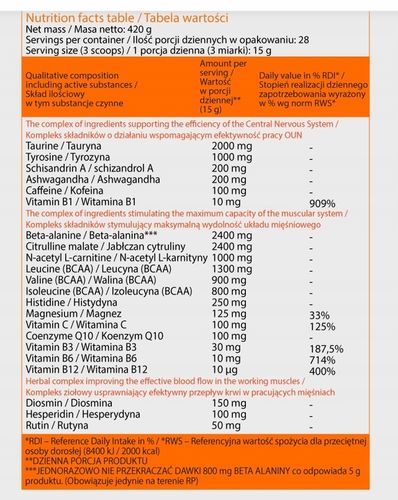 IRON HORSE HIGH KICK 420g DLA FIGHTEROW Pomarańcza na Arena.pl