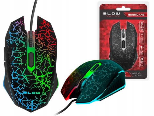 MYSZ OPTYCZNA MYSZKA GAMINGOWA BLOW DLA GRACZY HURRICANE RGB 2400DPI CZARNA na Arena.pl