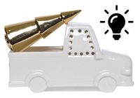 Auto porcelanowe z choinka w bagażniku podświetlane duże