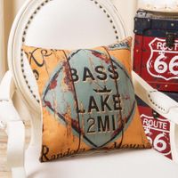 Poszewka na poduszkę z napisami Bass Lake 2 Mi 45x45cm